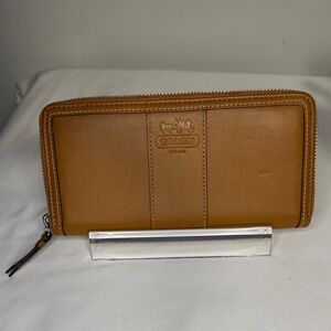 Coach Leather Zip Around Wallet